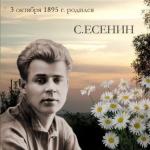 Jeseņins Sergejs Aleksandrovičs - īsa biogrāfija